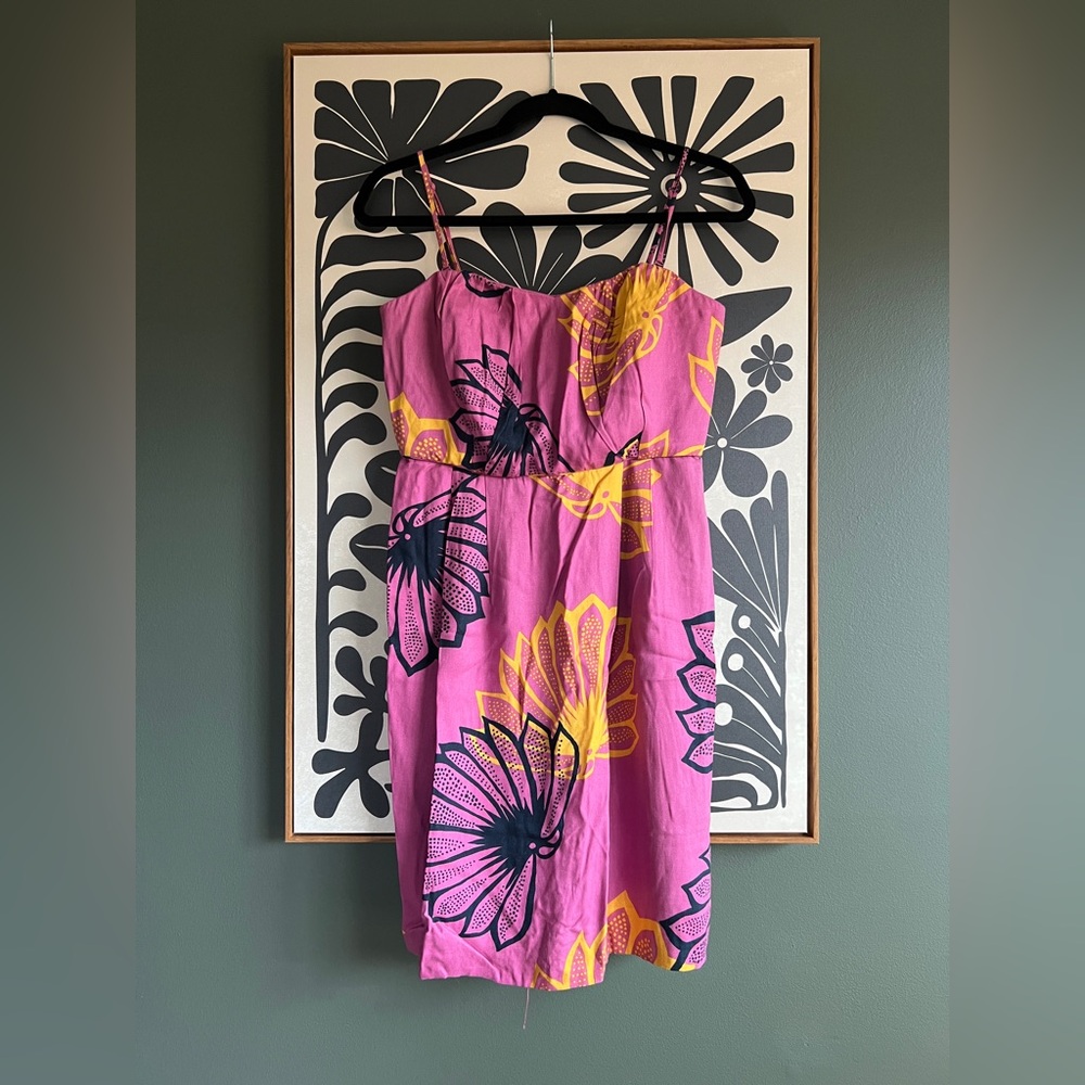 NWT Anthropologie Sariah Floral Purple Pink Flower Print Dress Size 6